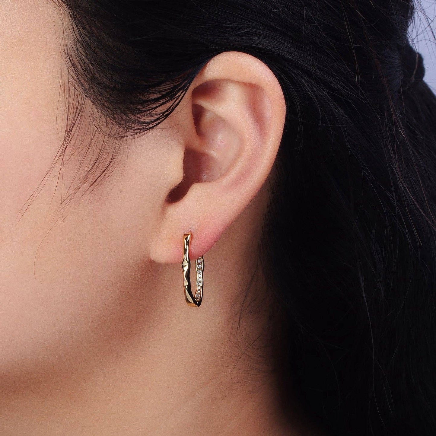 Paved Hoop Earrings