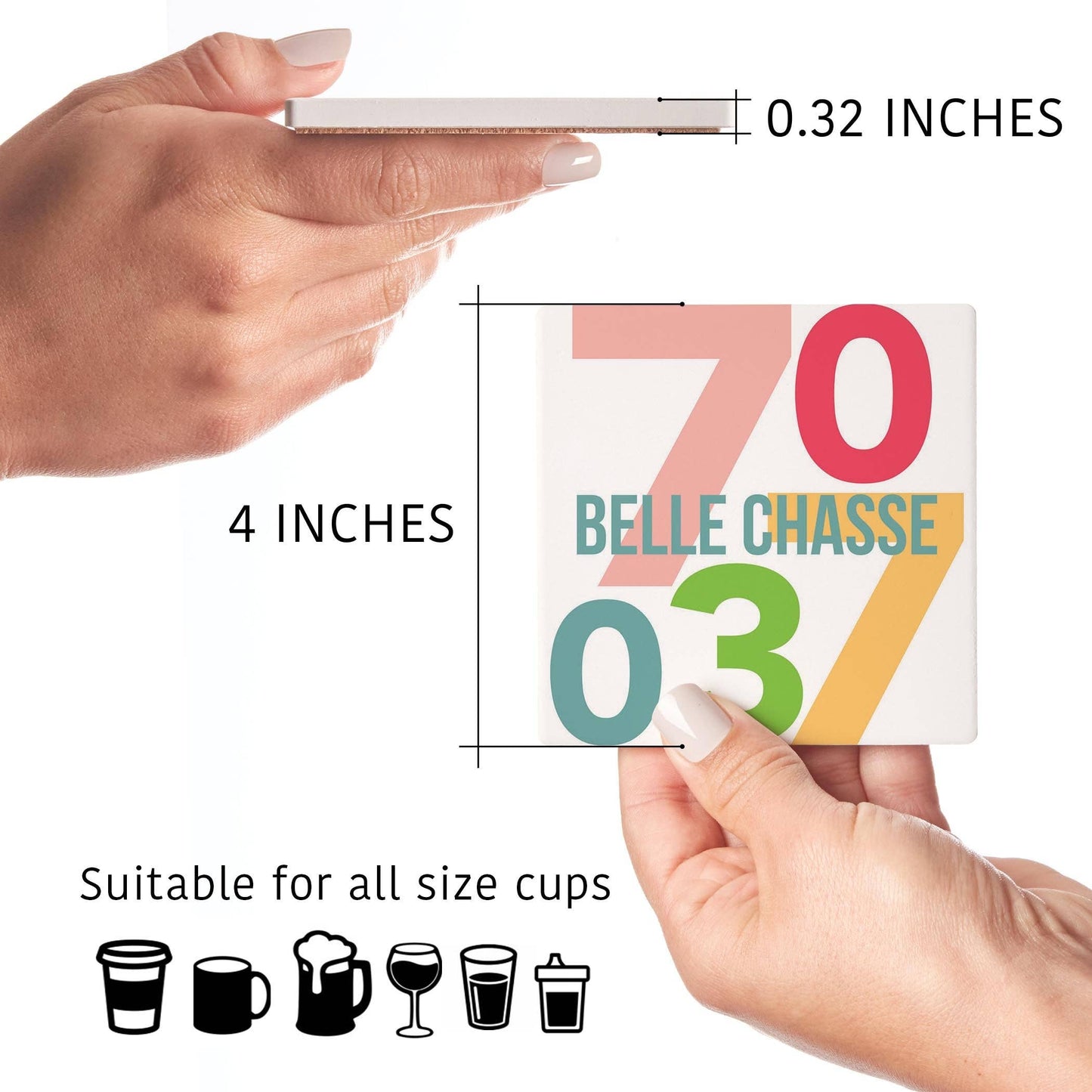 Hometown Ceramic Coasters- Belle Chasse