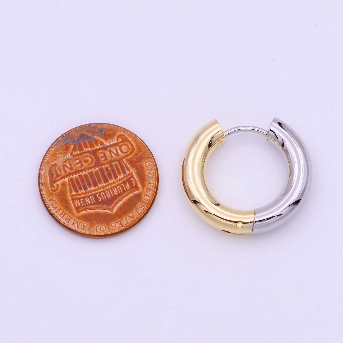 Reversible Silver & Gold Huggie Hoops