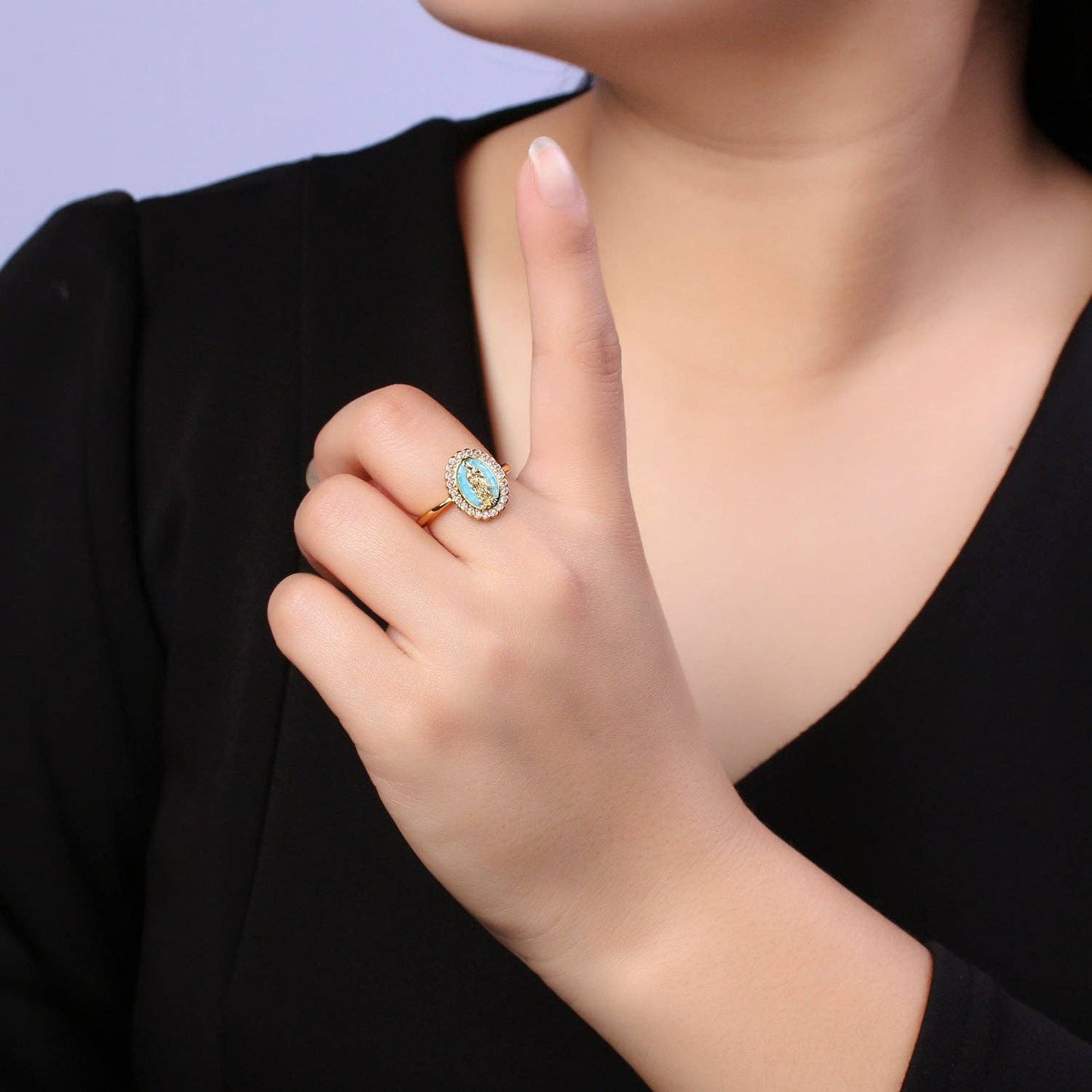 Virgin Mary Medallion Ring