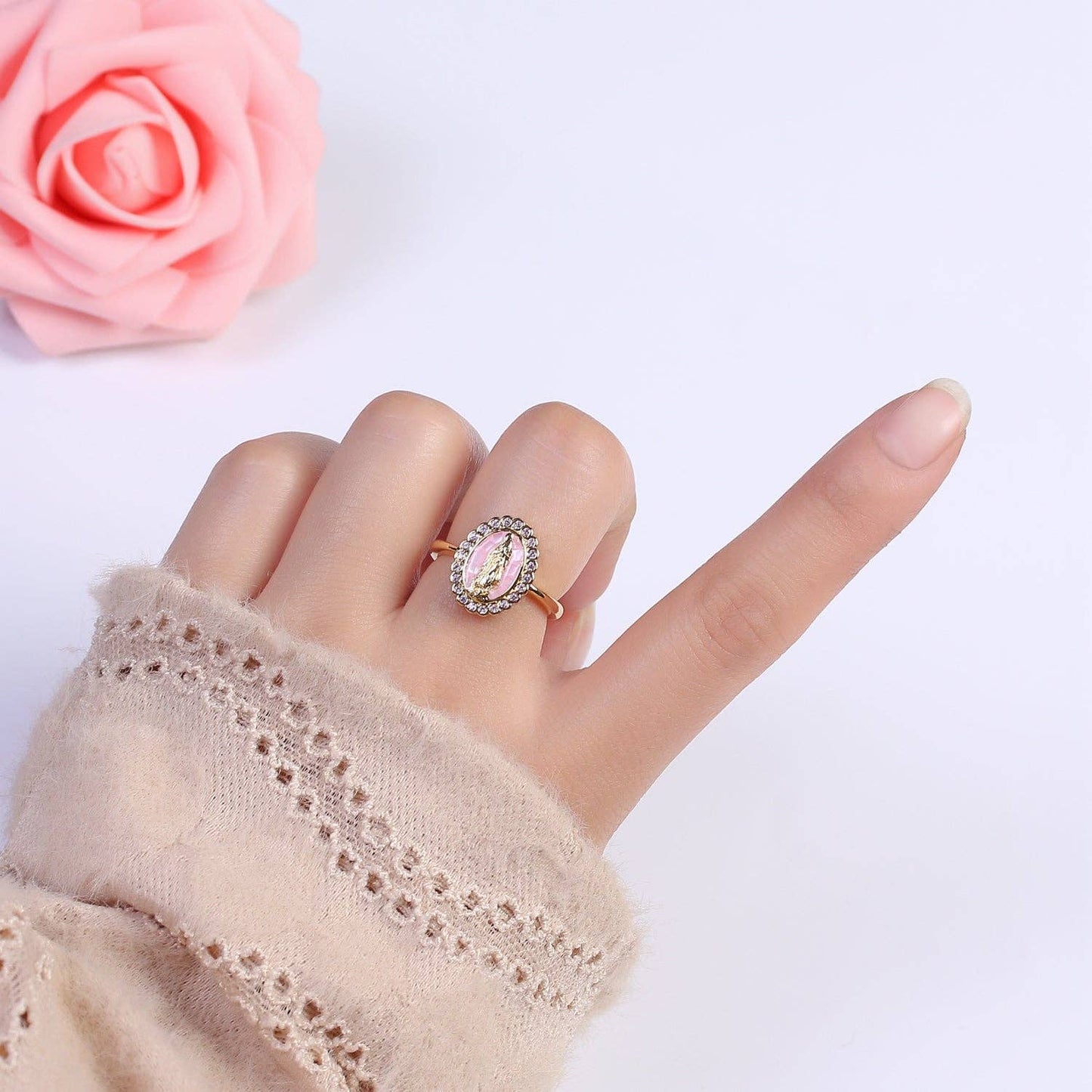 Virgin Mary Medallion Ring