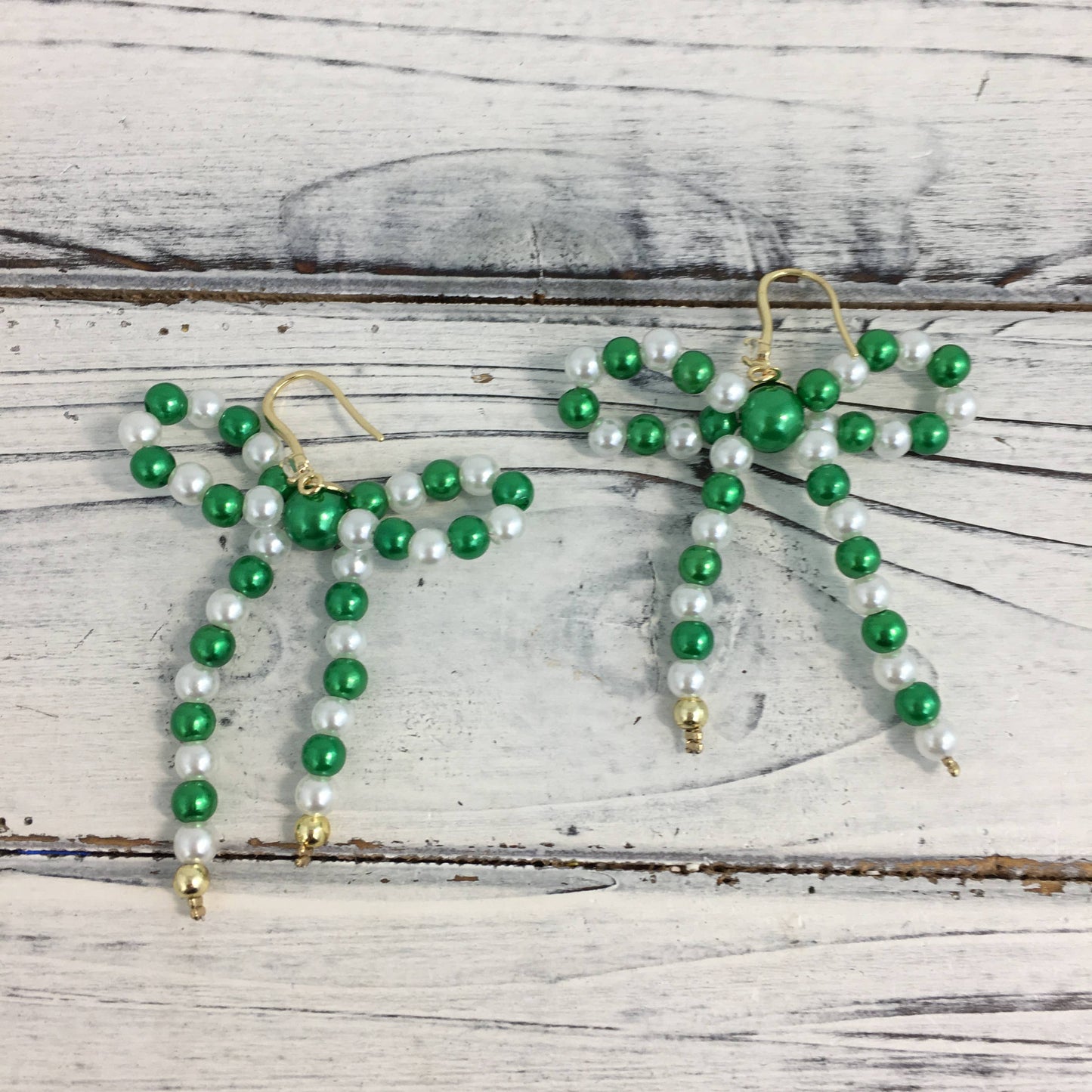 Lucky Pearl Beaded Bow Earrings