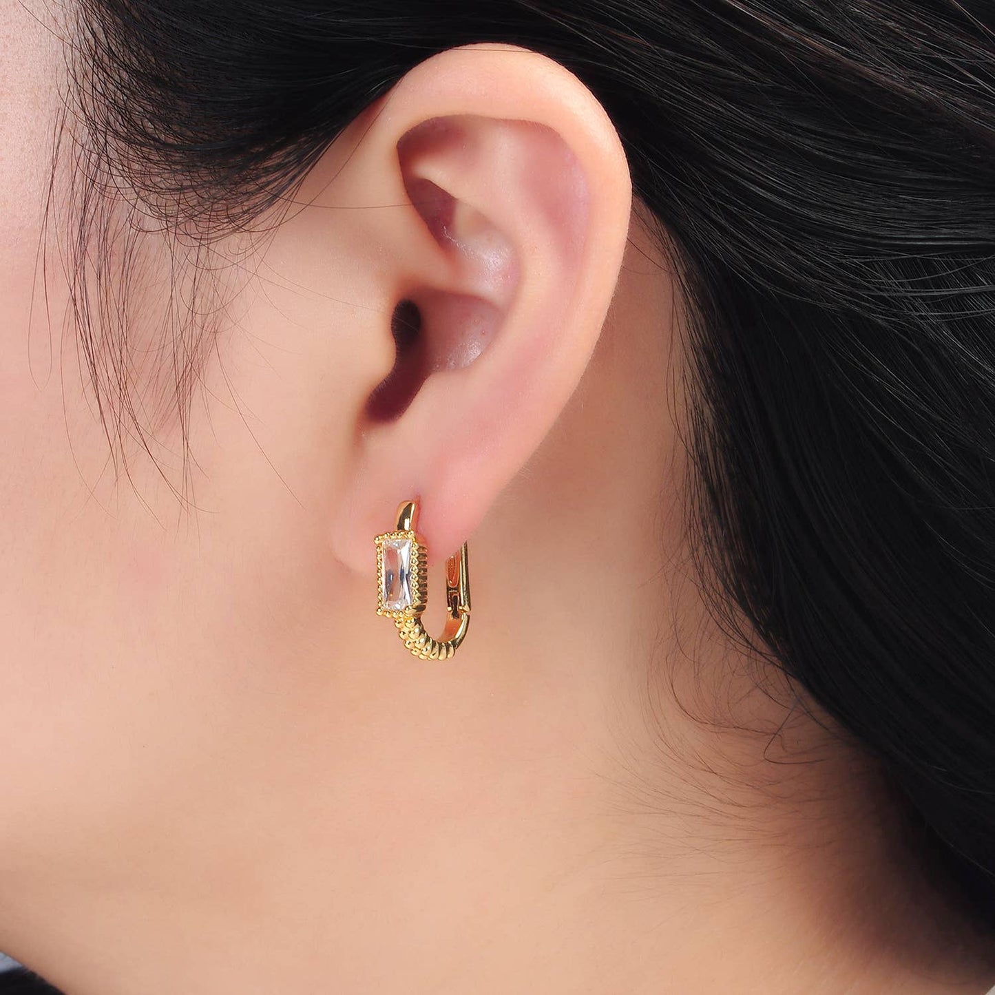 Baguette Hoop Earrings