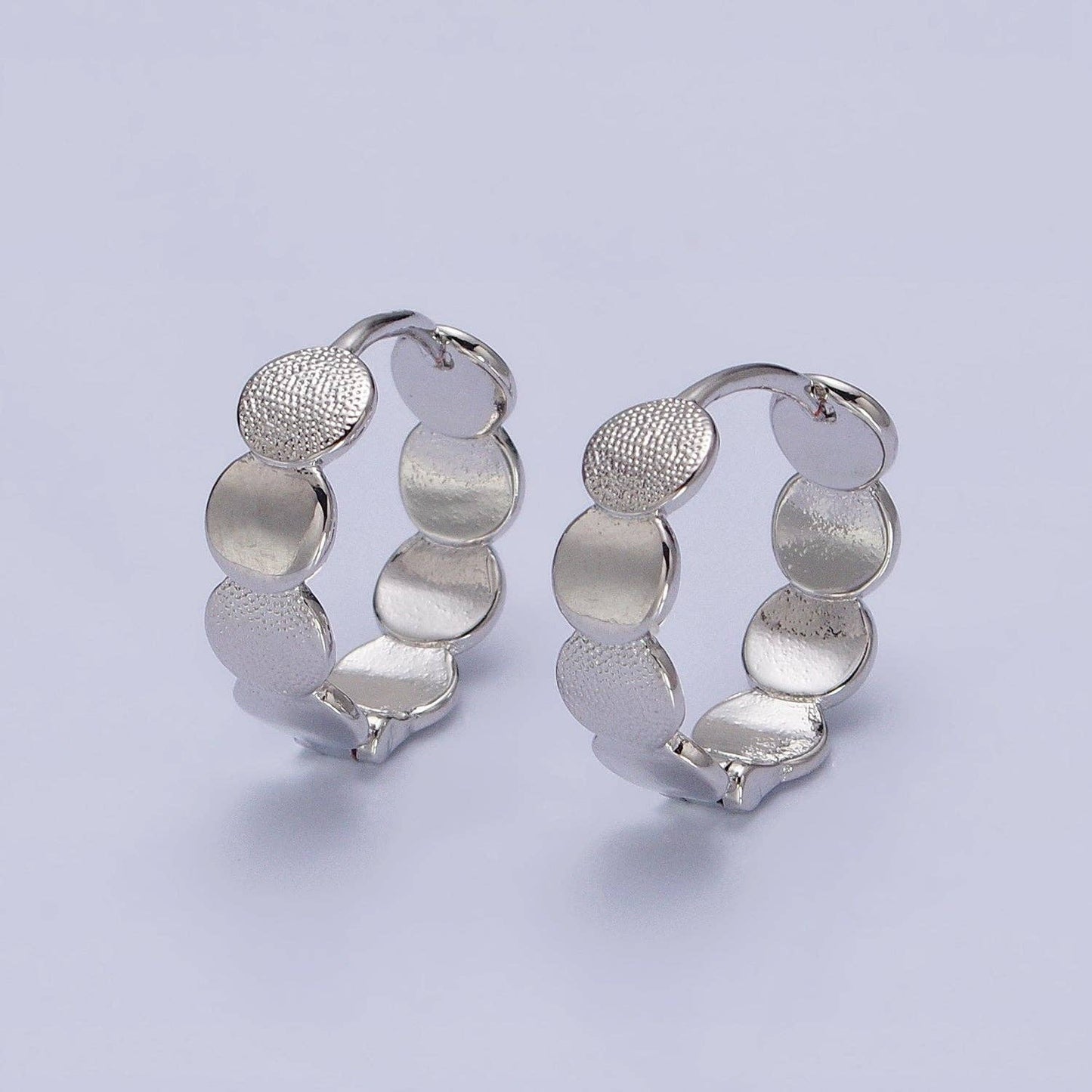 Round Textured Huggie Earrings