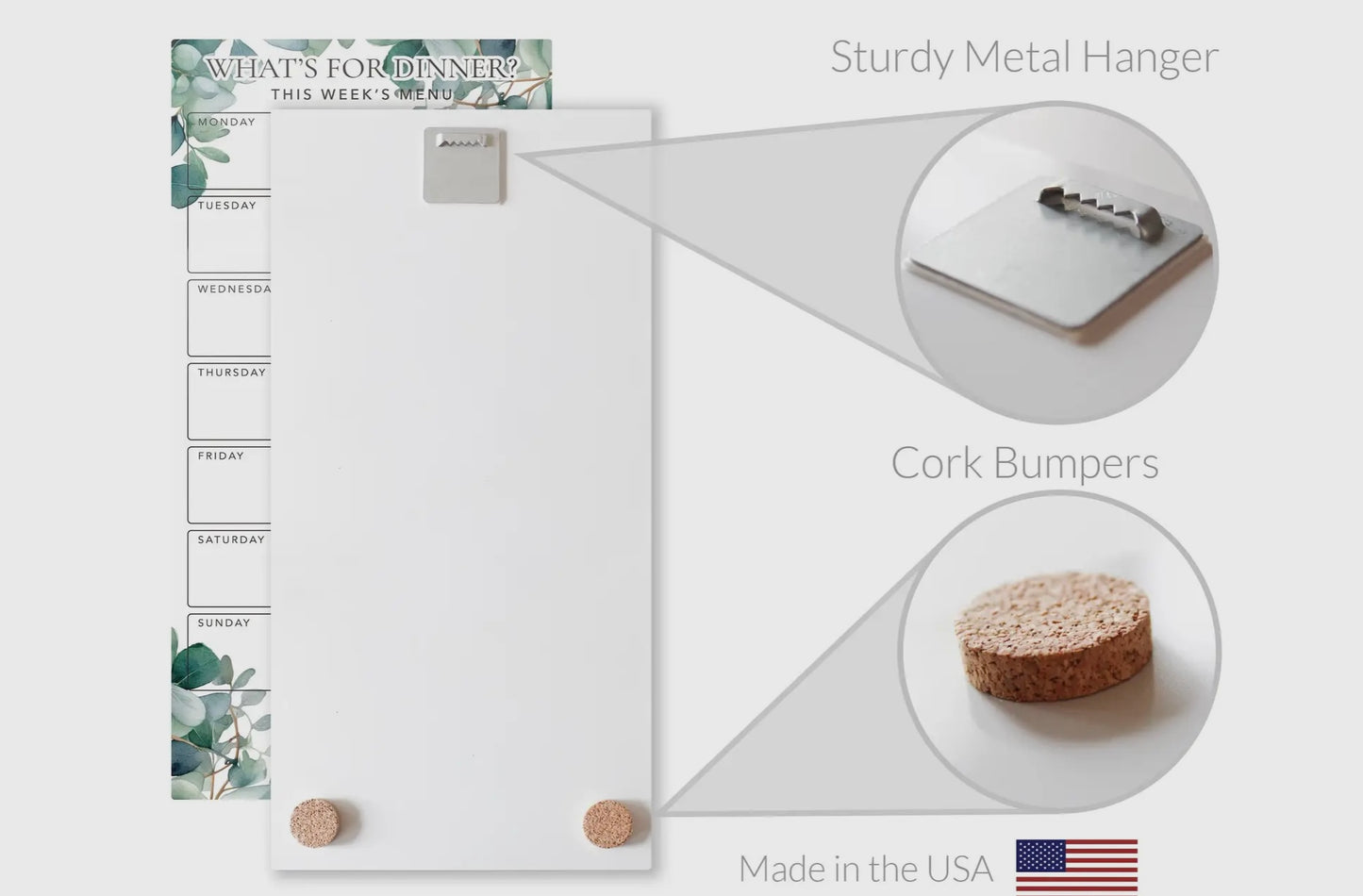 Dry-Erase What’s For Dinner Glass Plaque