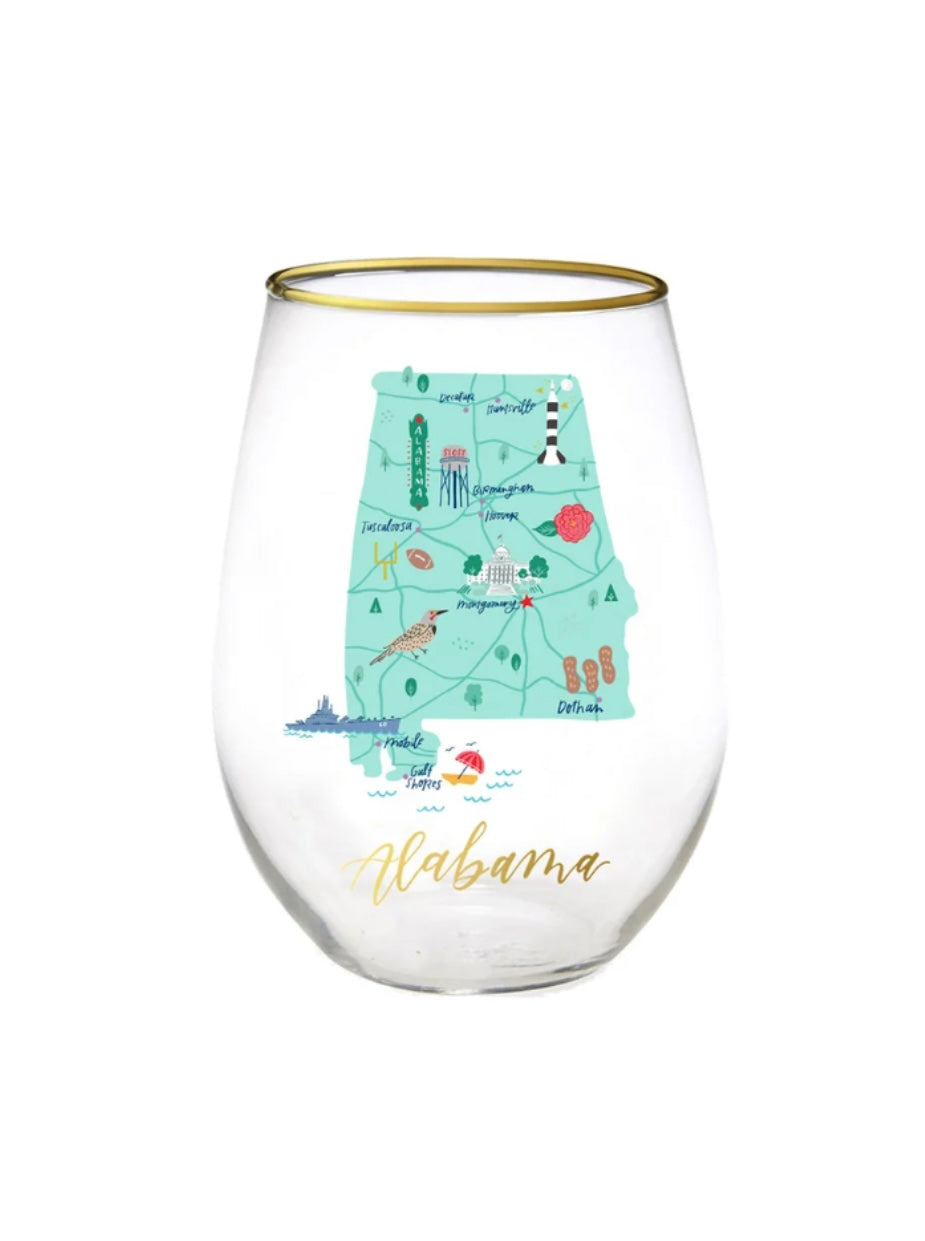 Louisiana Stemless Wine Glass