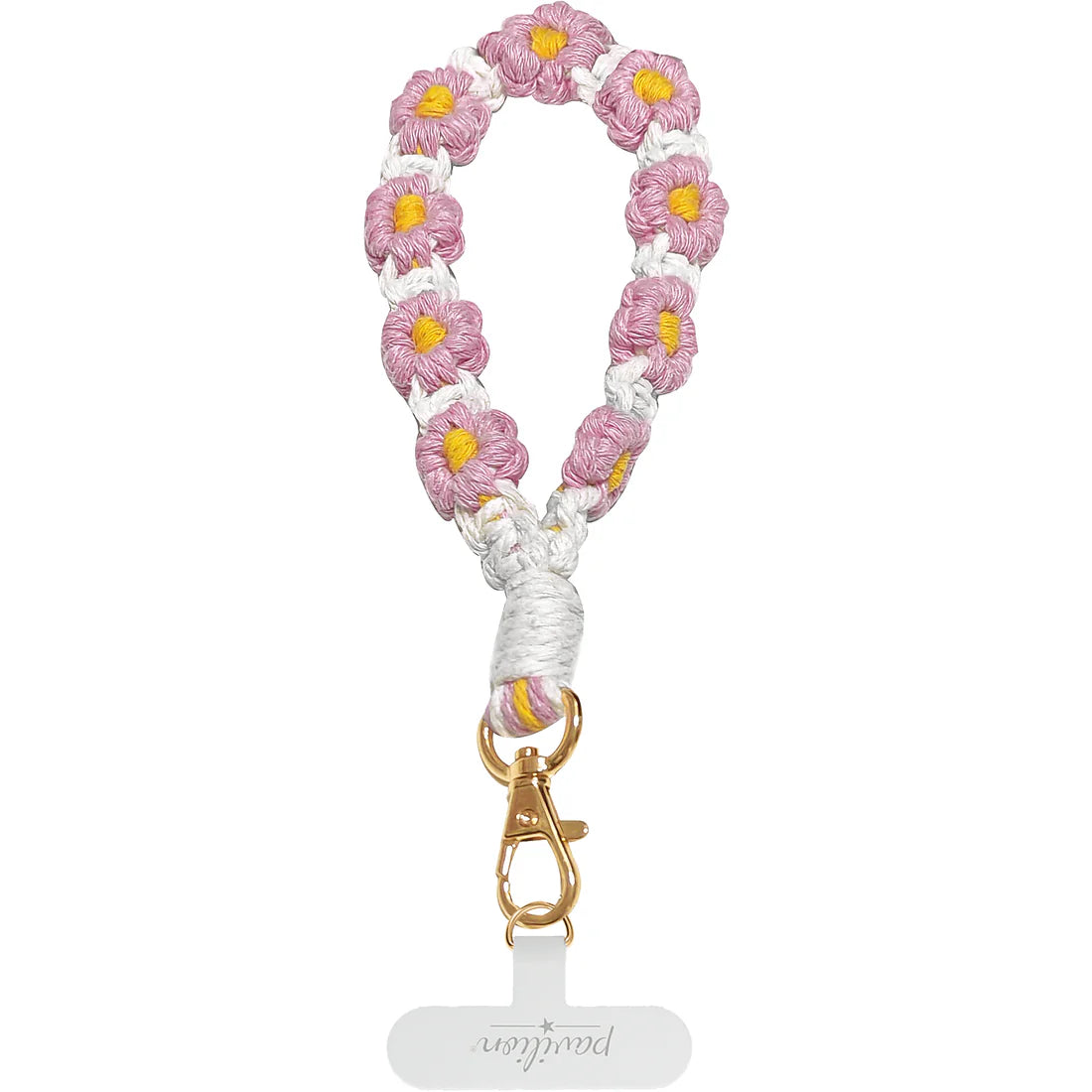 Crocheted Floral Pattern Phone Wrist Strap