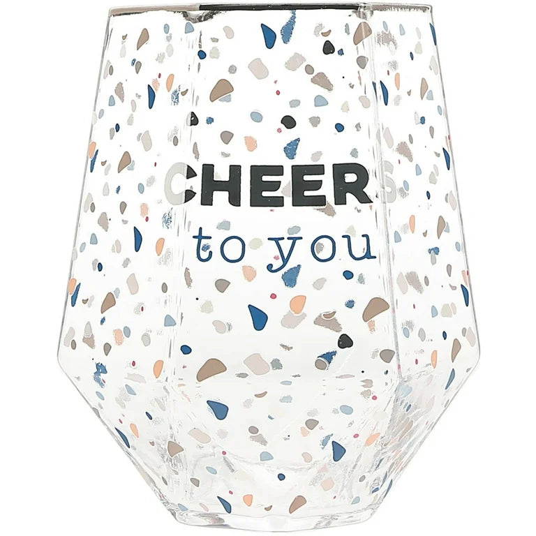 Cheers to You Geometric 16 oz Glass