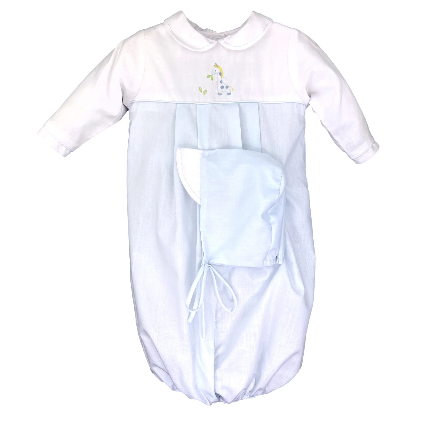 Petit Ami Embroidered Giraffe Convertible Bag & Hat