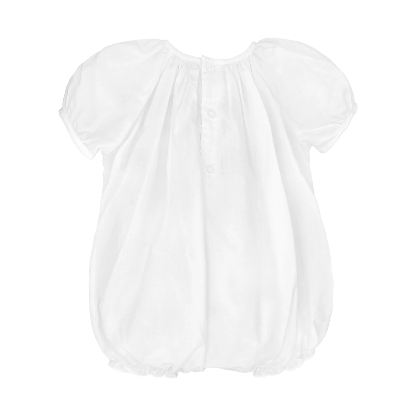 Petit Ami White Bubble with Novelty Smocking