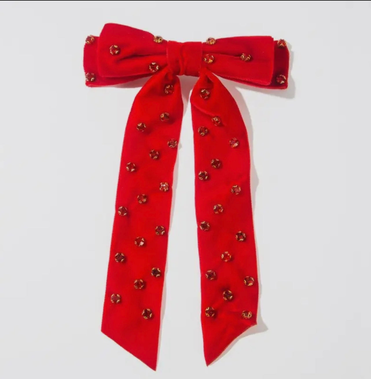 Holiday Rhinestone Stud Bow