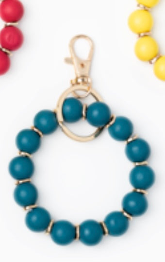 Wooden Bead Key Ring