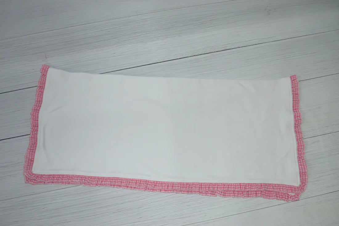 Bayou Blanks Pink Gingham Ruffle Trim Blanket