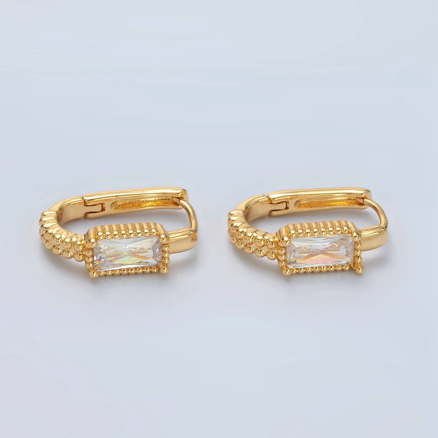 Baguette Hoop Earrings