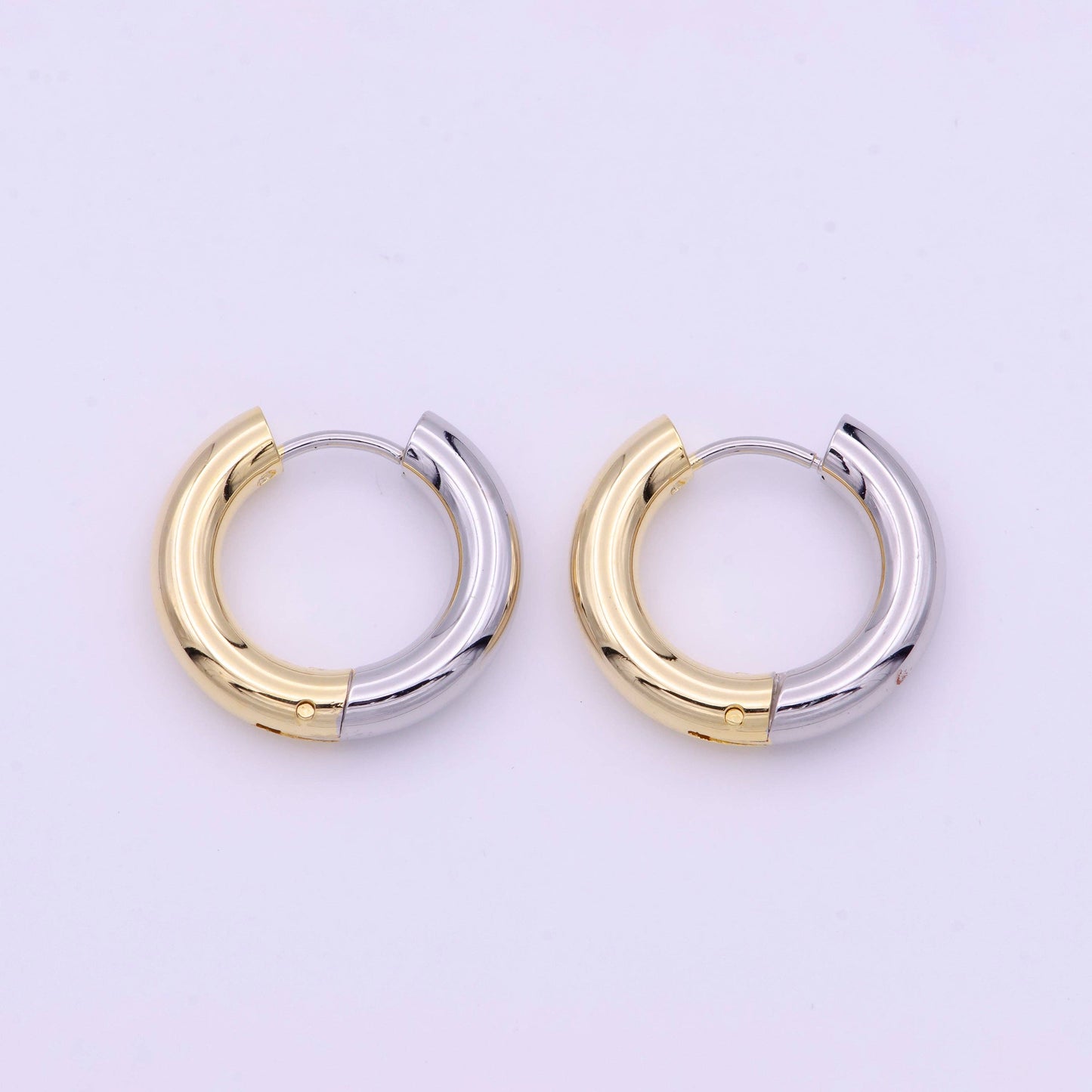 Reversible Silver & Gold Huggie Hoops