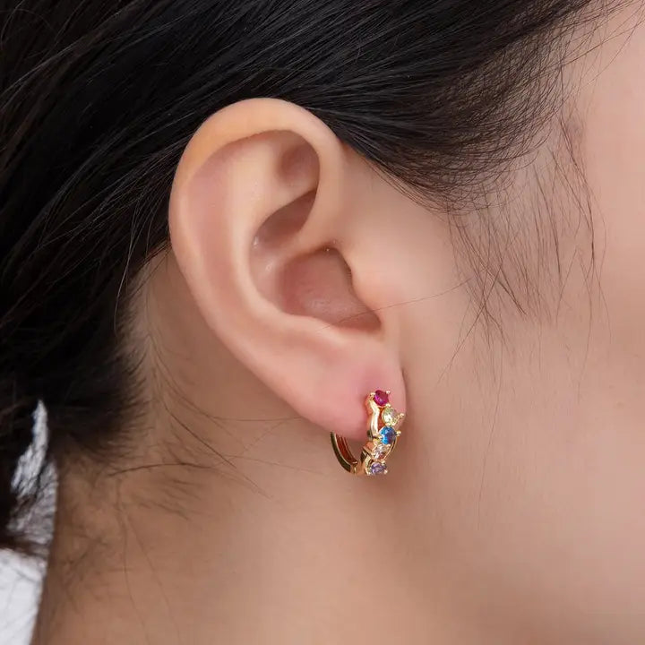 Colorful Huggie Earrings