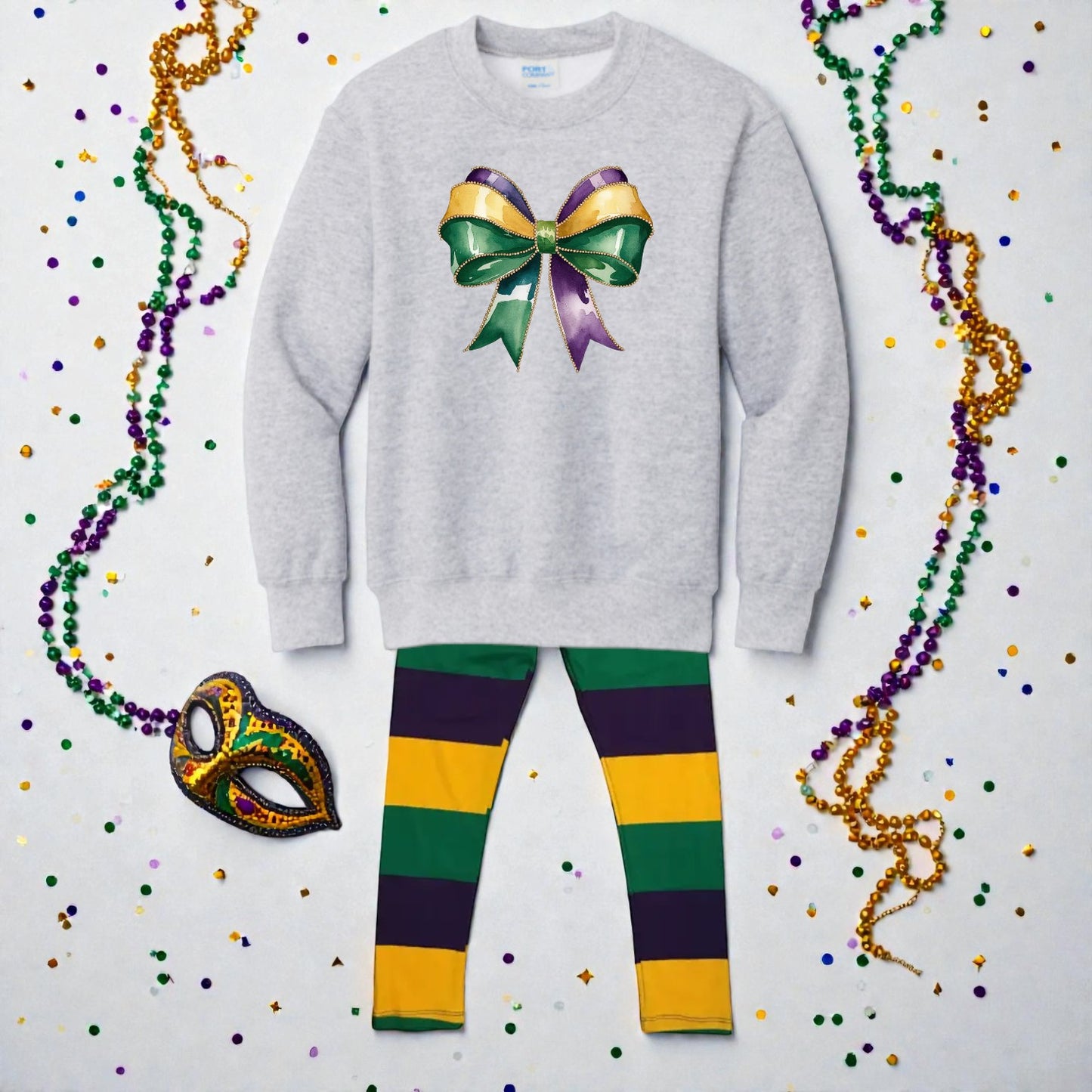 Kids Traditional Mardi Gras Leggings