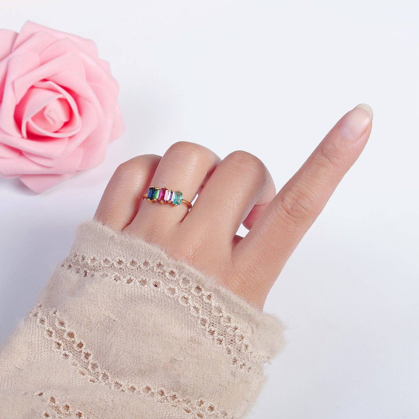 Colorful Baguette Ring