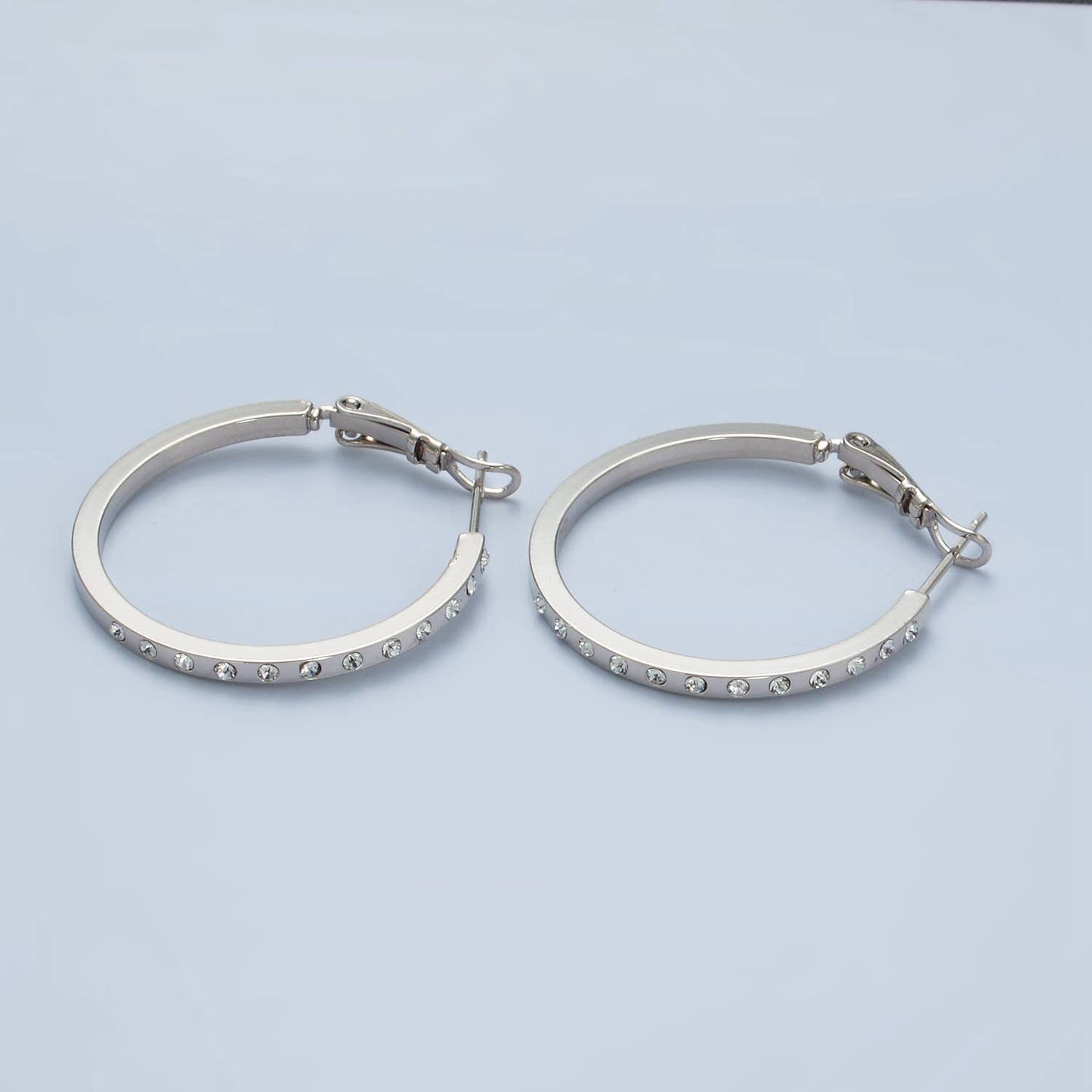 Dotted Diamond Hoop Earrings