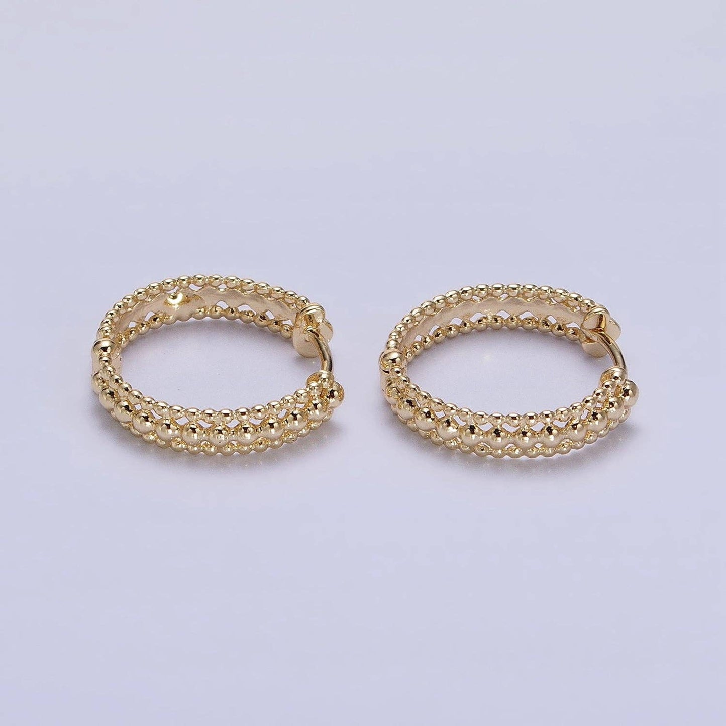 Beaded Bubble Hoop Earrings