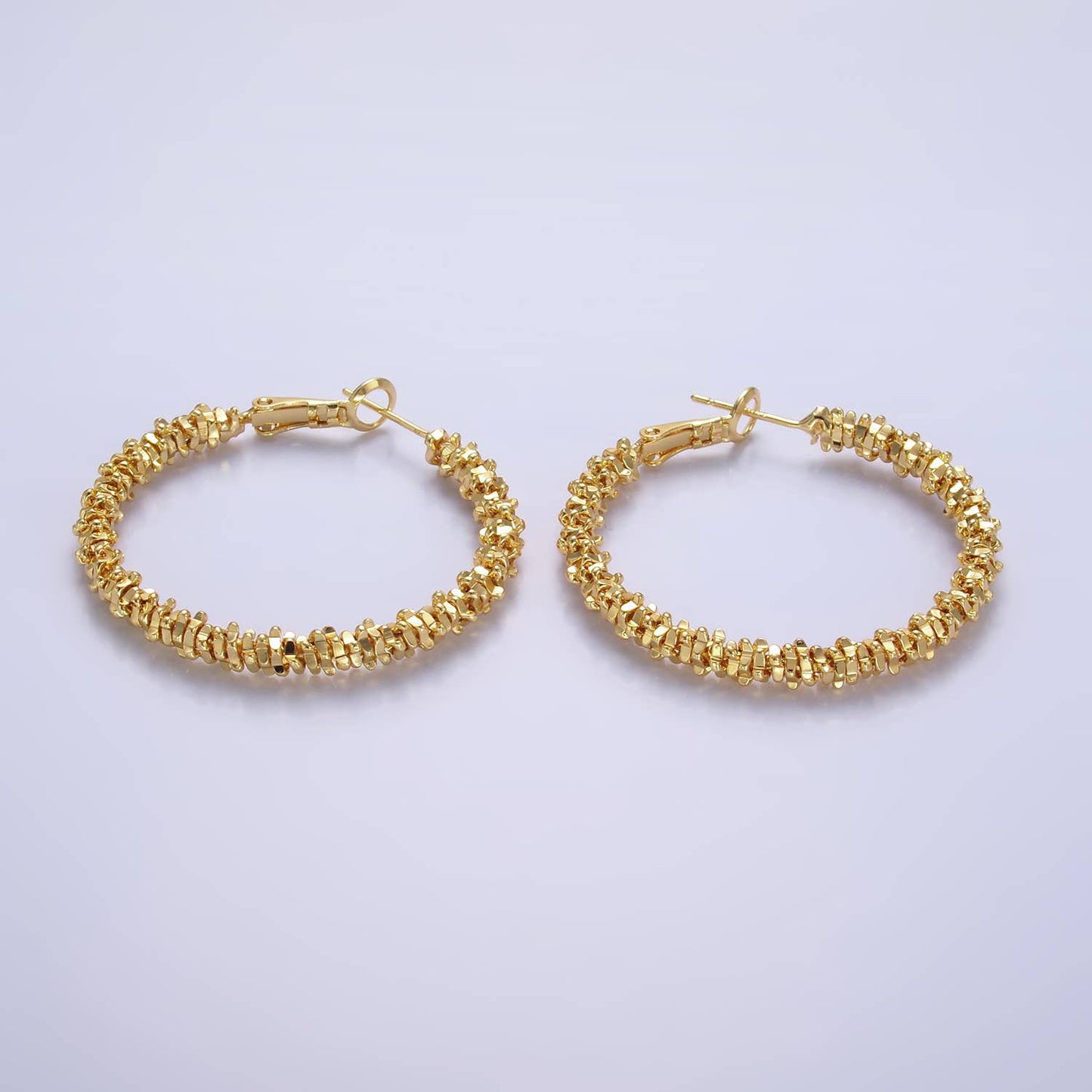 Beaded Hinge Hoop Earrings