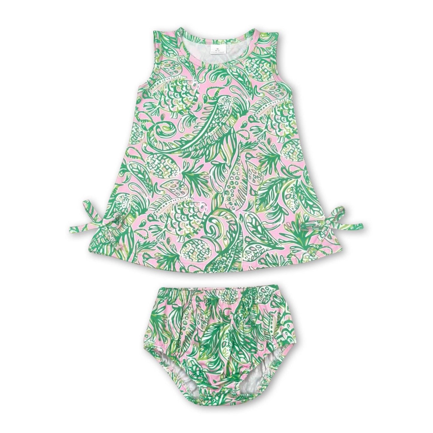 Baby Girls Green Floral Set