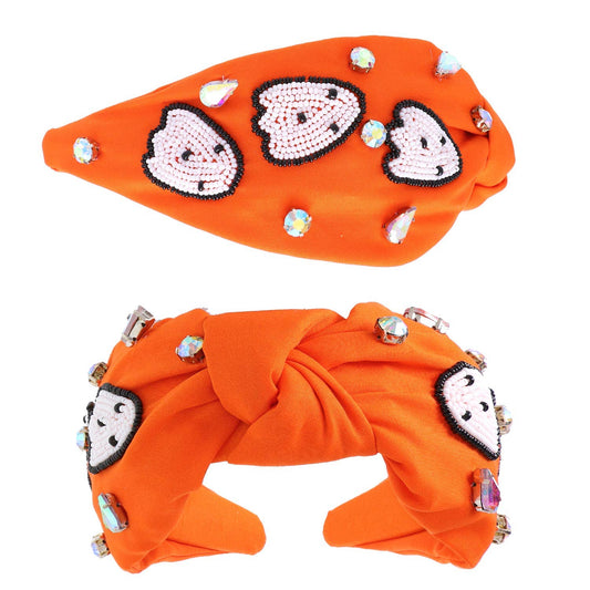 Rhinestones & Beaded Ghosts Halloween Headband