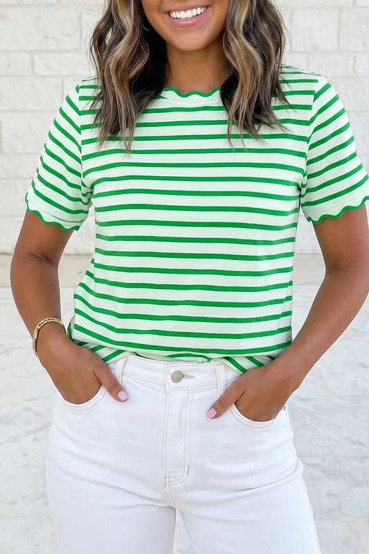 Scallop & Stripes Top