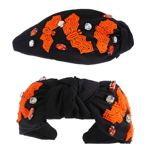 Beaded Bats & Jeweled Halloween Headband