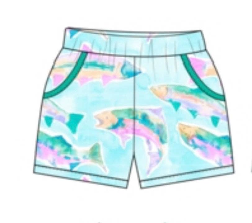 Watercolor Fish Shorts