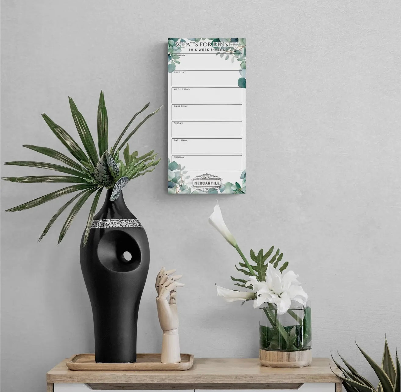 Dry-Erase What’s For Dinner Glass Plaque