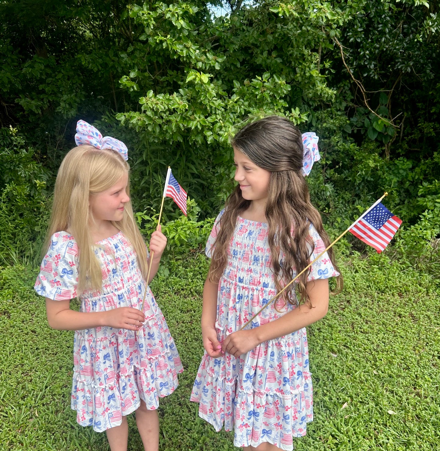 Vintage Flags Smocked Dress