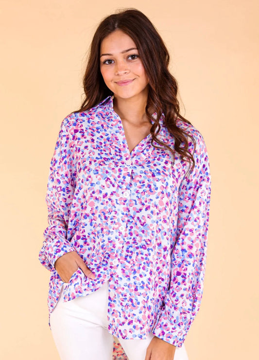 Purrhaps She’s Purrfect Leopard Button Up