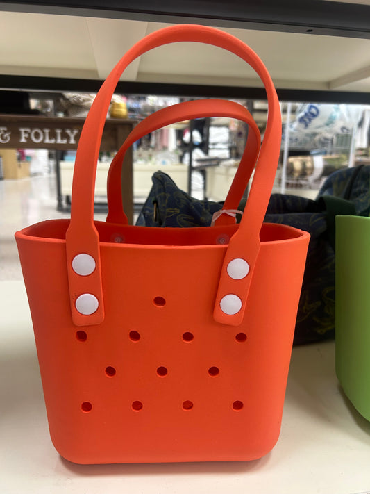 Solid Color Rubber Tote - Small