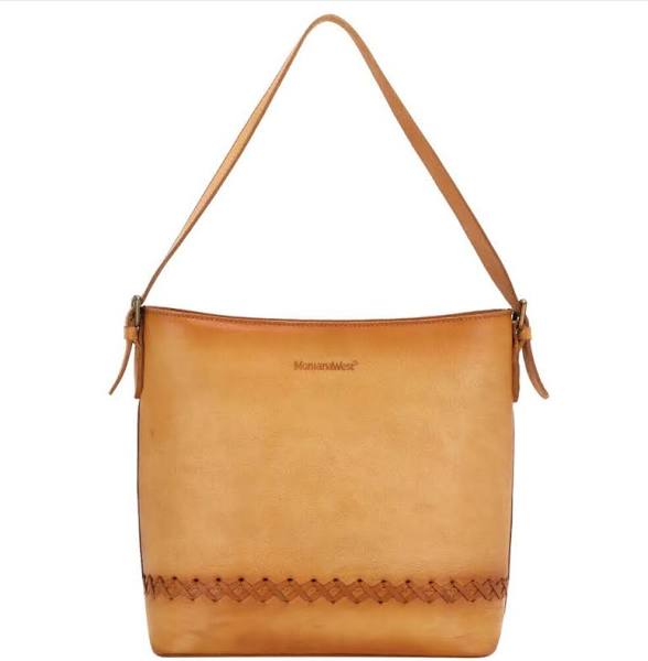 Whipstitch Leather Conceal Carry Handbag