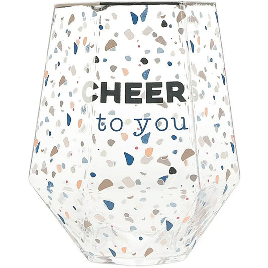 Cheers to You Geometric 16 oz Glass