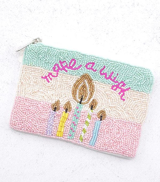 Make a Wish Beaded Coin Clutch