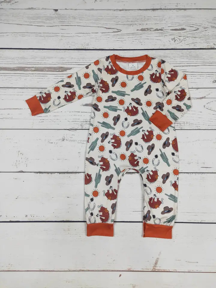 Western Ranch Long Sleeve Romper