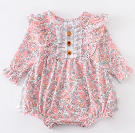 Checkered & Flower Ruffle Bubble