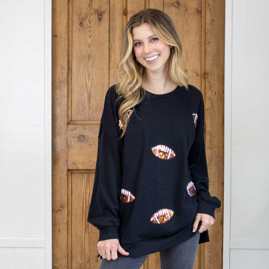 Football Queen Sequin Sweatshirt