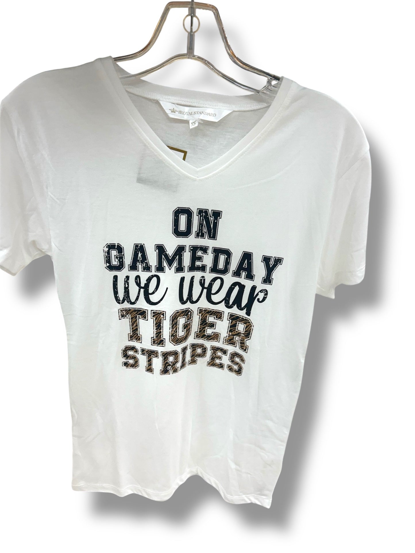 We Weat Tiger Stripes V-Neck Tshirt