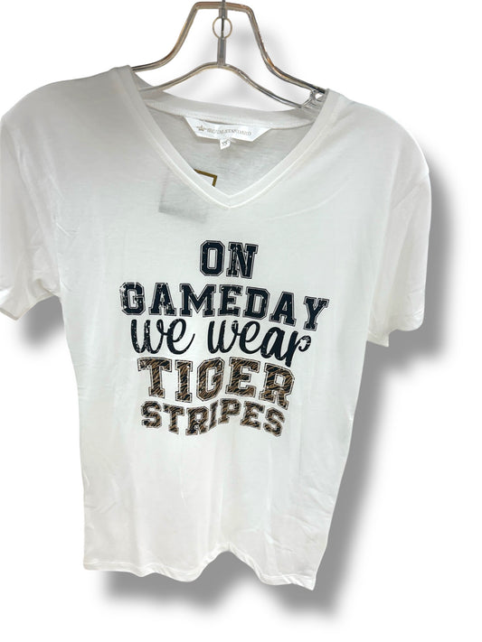 We Weat Tiger Stripes V-Neck Tshirt