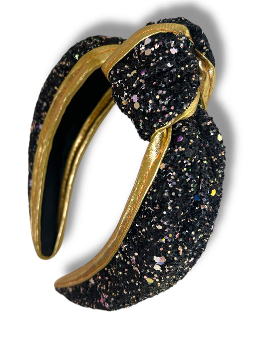 Black & Gold Glitter Headband