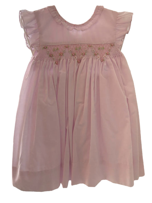 Petit Ami Smocked V Flower Print Daygown