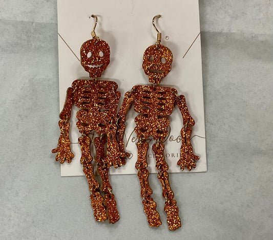 Glitter Skeleton Earrings