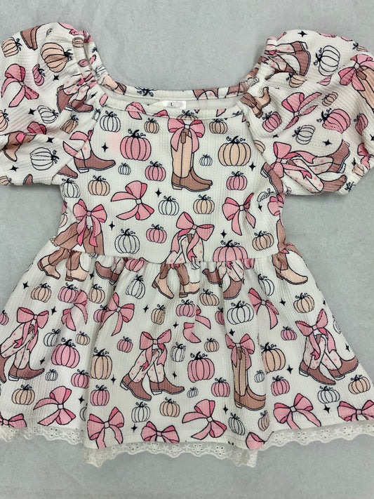 Cowgirls + Pumpkins Puff Sleeve Top