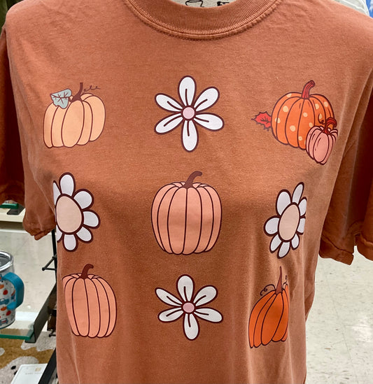 Groovy Pumpkins Rust Tshirt