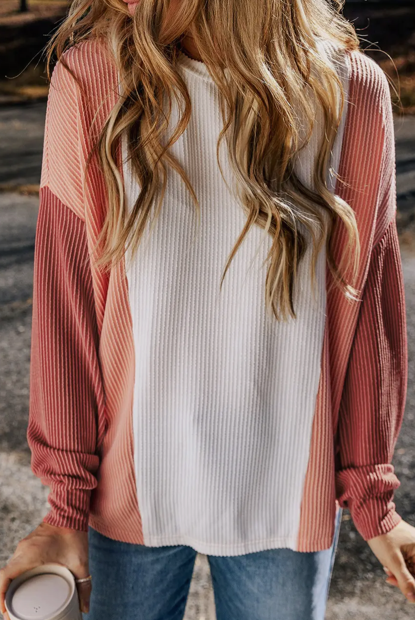 Color Block Long Sleeve Thermal Shirt