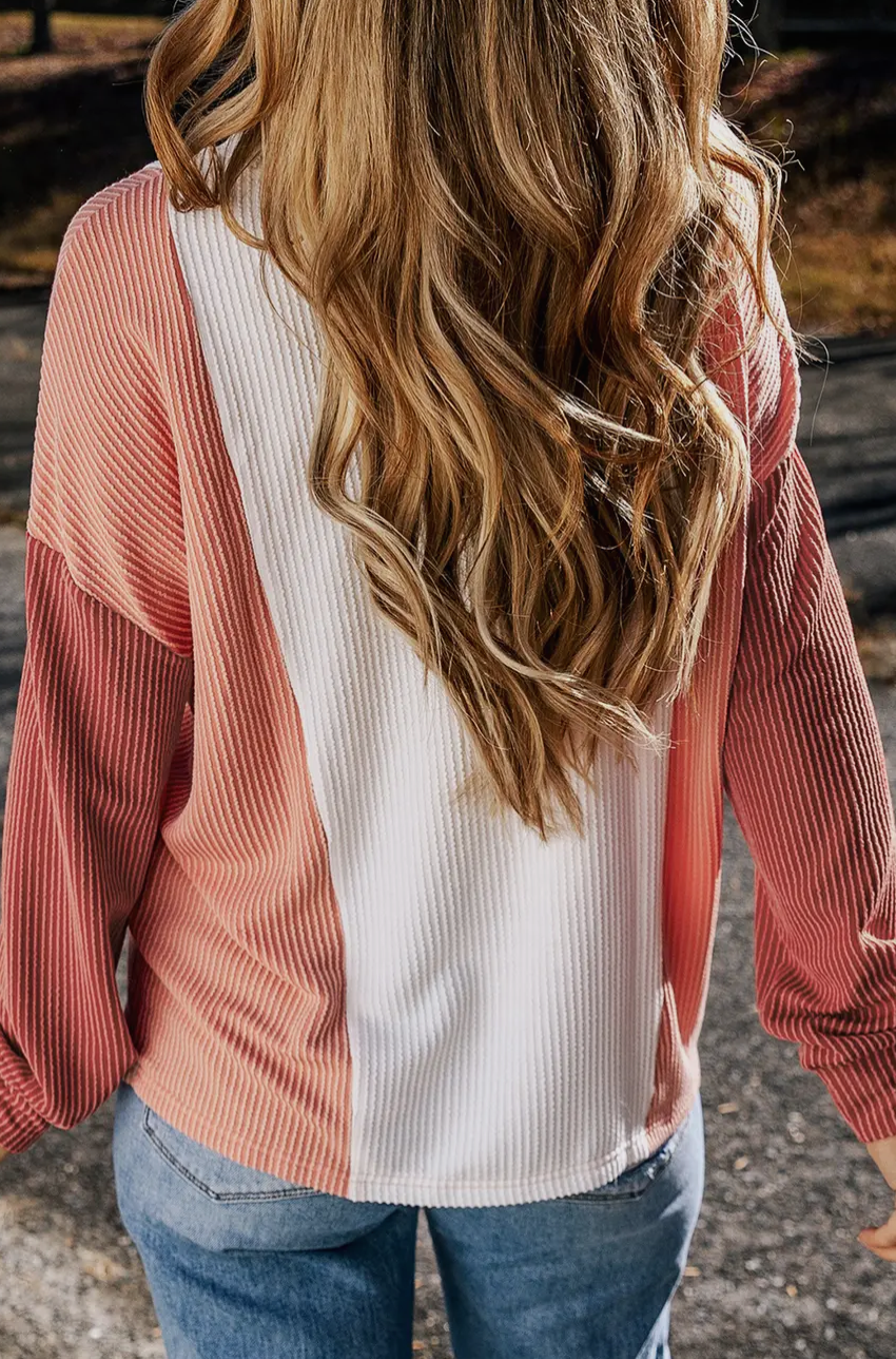 Color Block Long Sleeve Thermal Shirt