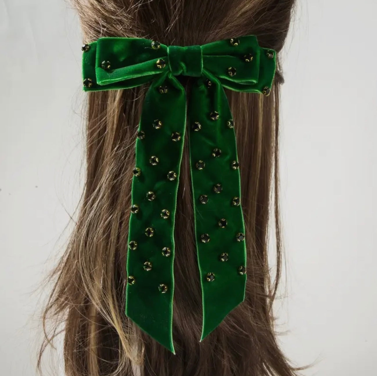 Holiday Rhinestone Stud Bow